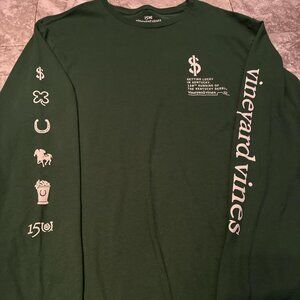 VINEYARD VINES Kentucky Derby Long Sleeve Green/White Tshirt
